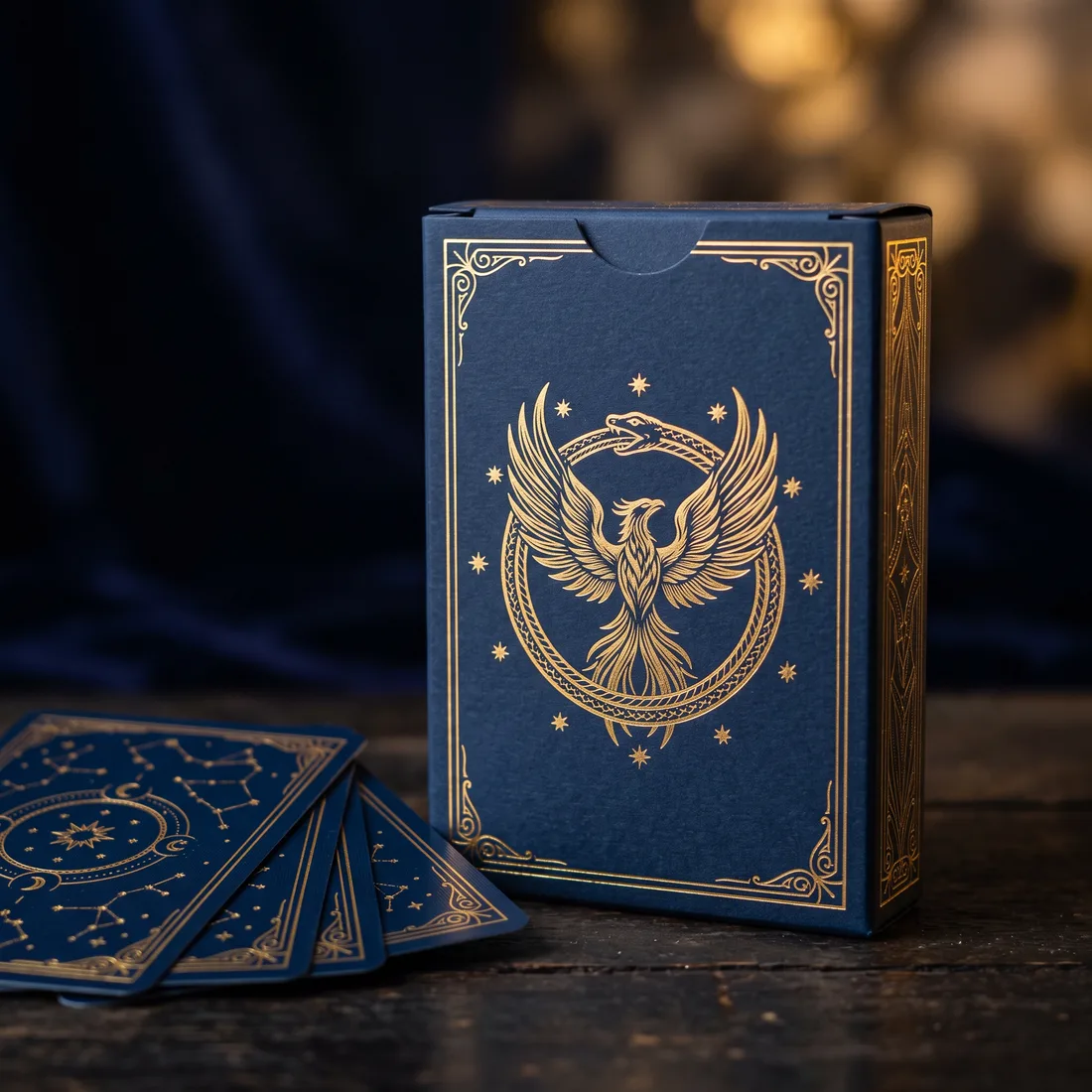 Le Codex du Renouveau — l'emblème du deck : un phénix dans l'ouroboros.